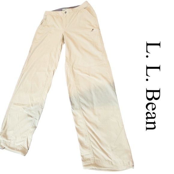 L.L. Bean Pants - L.L. Bean Hiking Pants Women 10 Reg Tan Nylon Spandex Bungee Hem Outdoor Classic